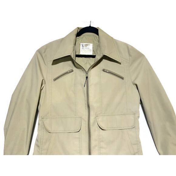 London Fog Zip Up Jacket Women's Size Medium 40 Tan Lined With Front Pockets - Picture 8 of 8
